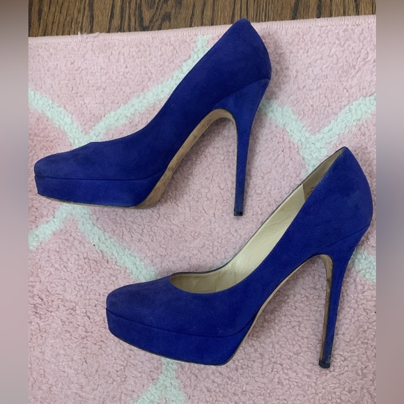 Jimmy Choo Heels, Size 39 (Woman’s 9), Royal Blue Suede - Picture 3 of 10